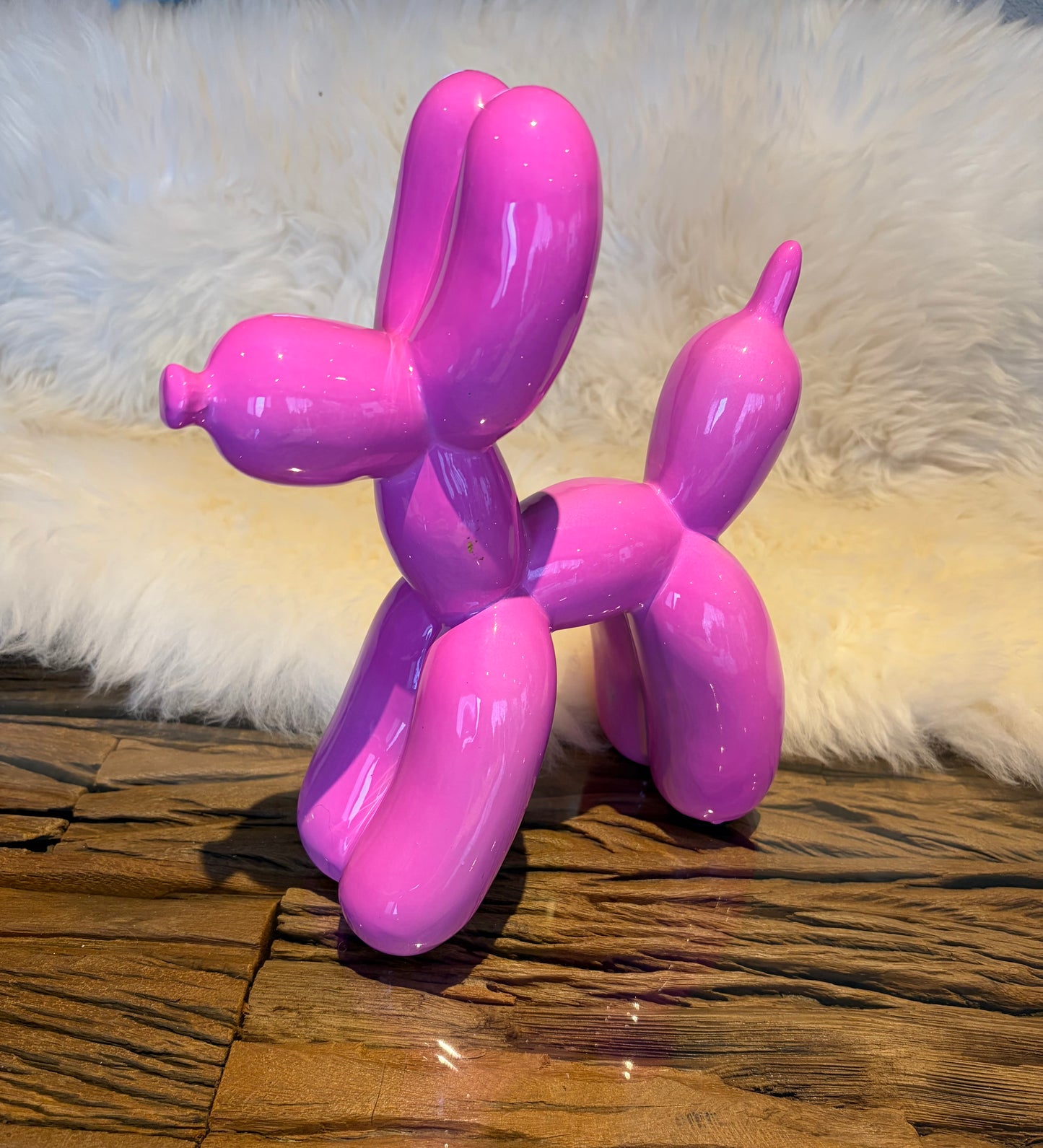 Roze ballonnen hondje 18 cm
