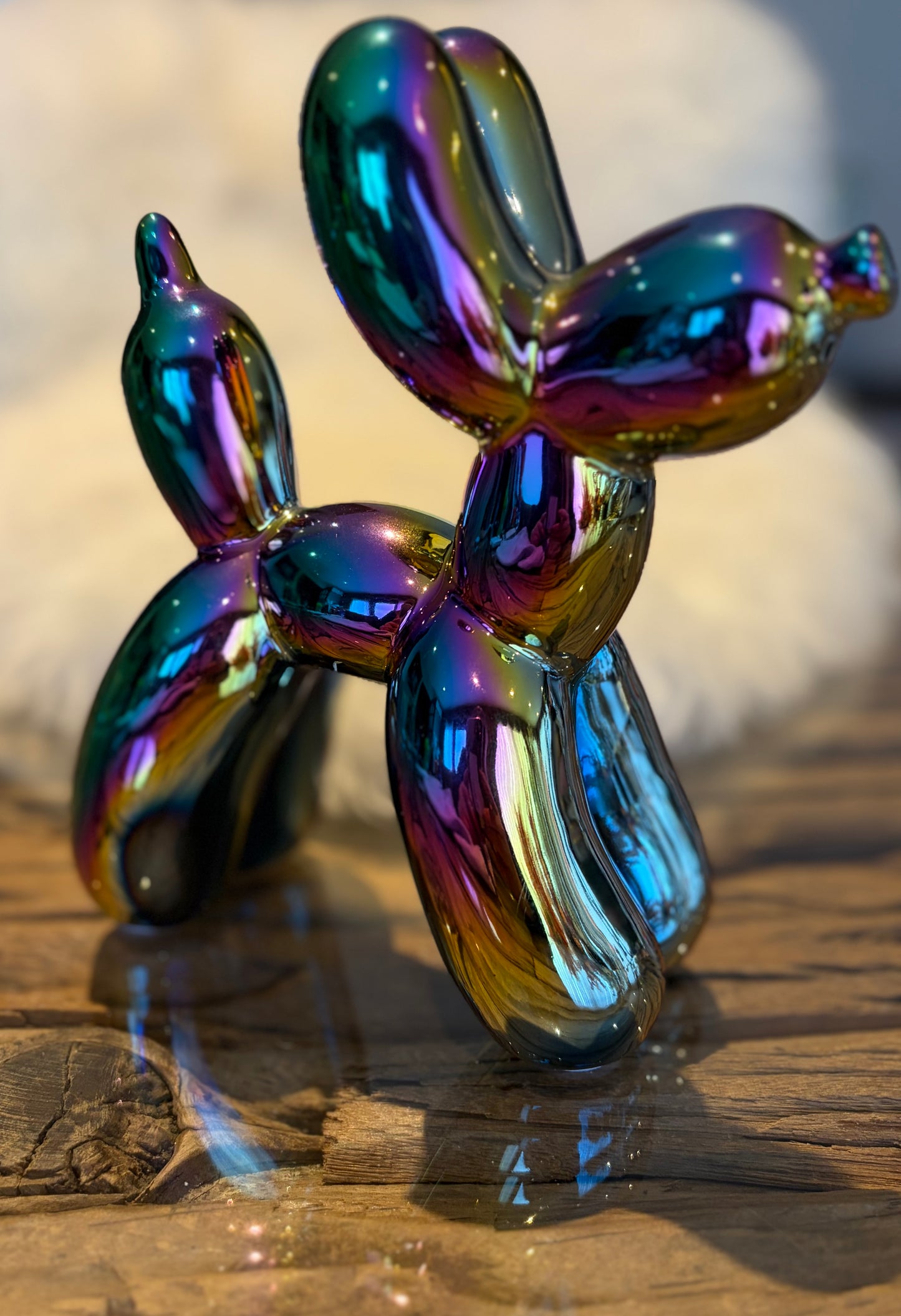 Regenboog ballonnen hondje klein 18 cm