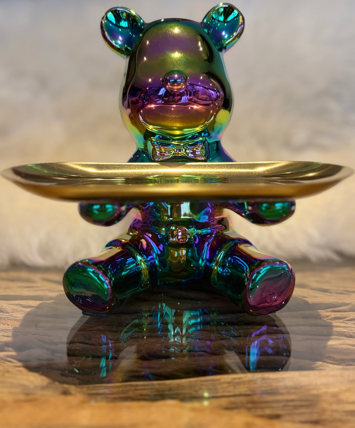 Regenboog beer klein met dienblad