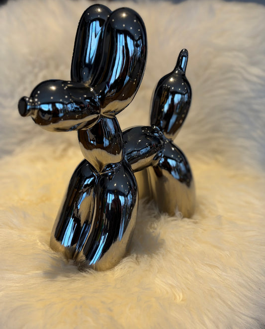 Ballonnen hondje zilver middel 18 cm